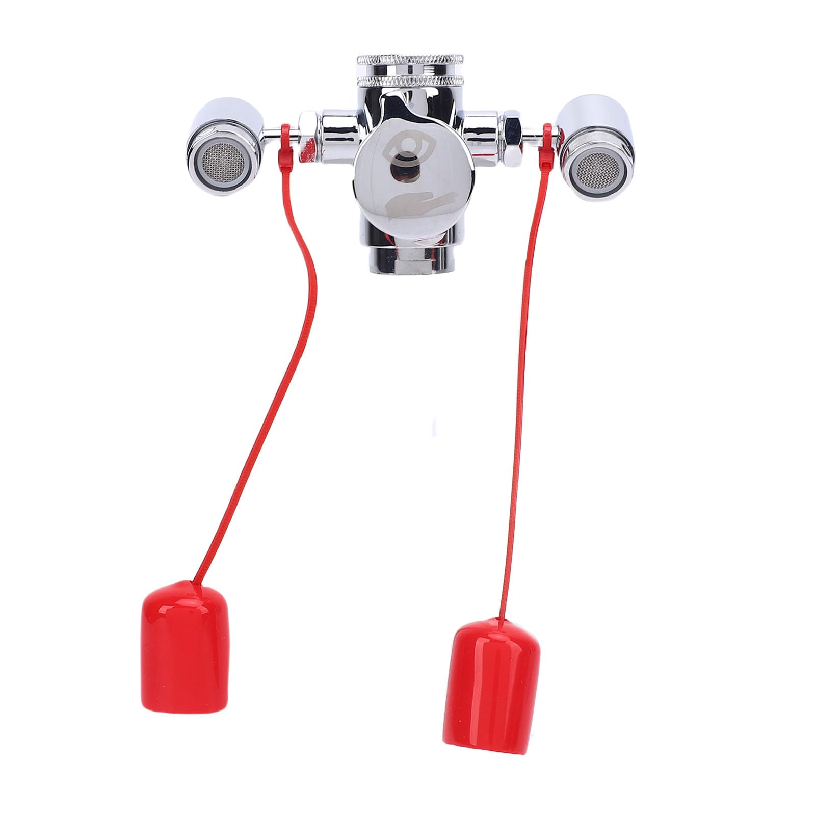 Acouto Messing Wasserhahn Montierte Augenspülstation mit 3 Adaptern für