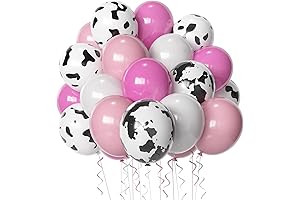 Pretty Cow Print Balloons Set, 12Inch 60pcs Pink White