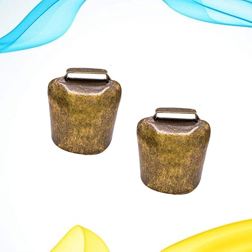 Miniatura 2 de EXCEART 2 unids vaca caballo oveja pastando cobre campanas ganado cabra hierro campanas granja animal cobre fuerte bronce campana 0.92 oz