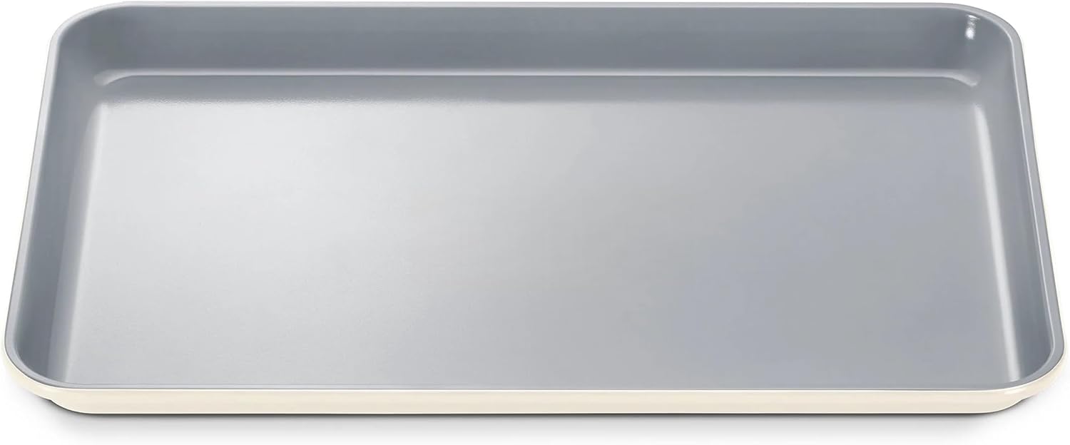 Ceramic Nonstick Bakeware 15 x 10 Inch, Creamy, Aluminum Core Even Heat Conduction, Heat Resistant 550°F, Easy Clean