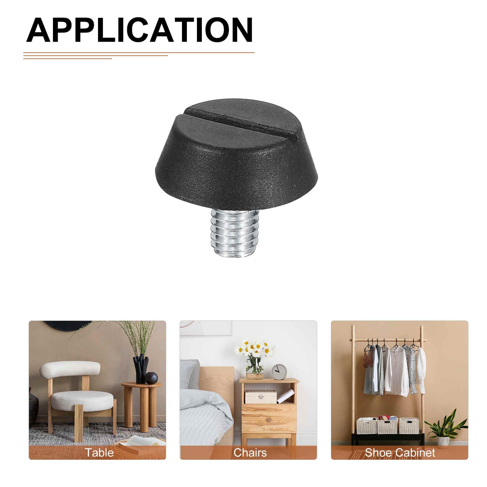DTGN M6x10x20mm(DxLxOD) Screw on Furniture Glide Leveling Feet, 20Pack, Good for Furniture - Image 4