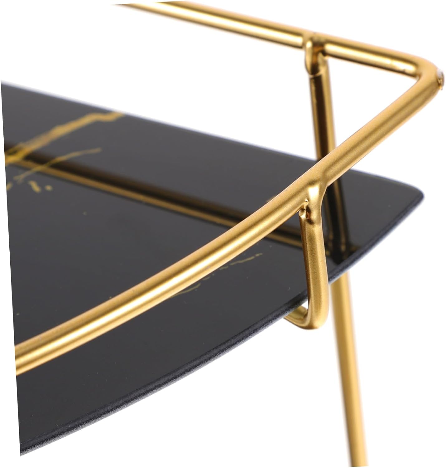 Double Bathroom Organizer Shelf Corner Storage Rack for Kitchen Countertop Iron Frame with Strong Bearing Capacity Easy No-Installation Setup for Efficient Space Saving and