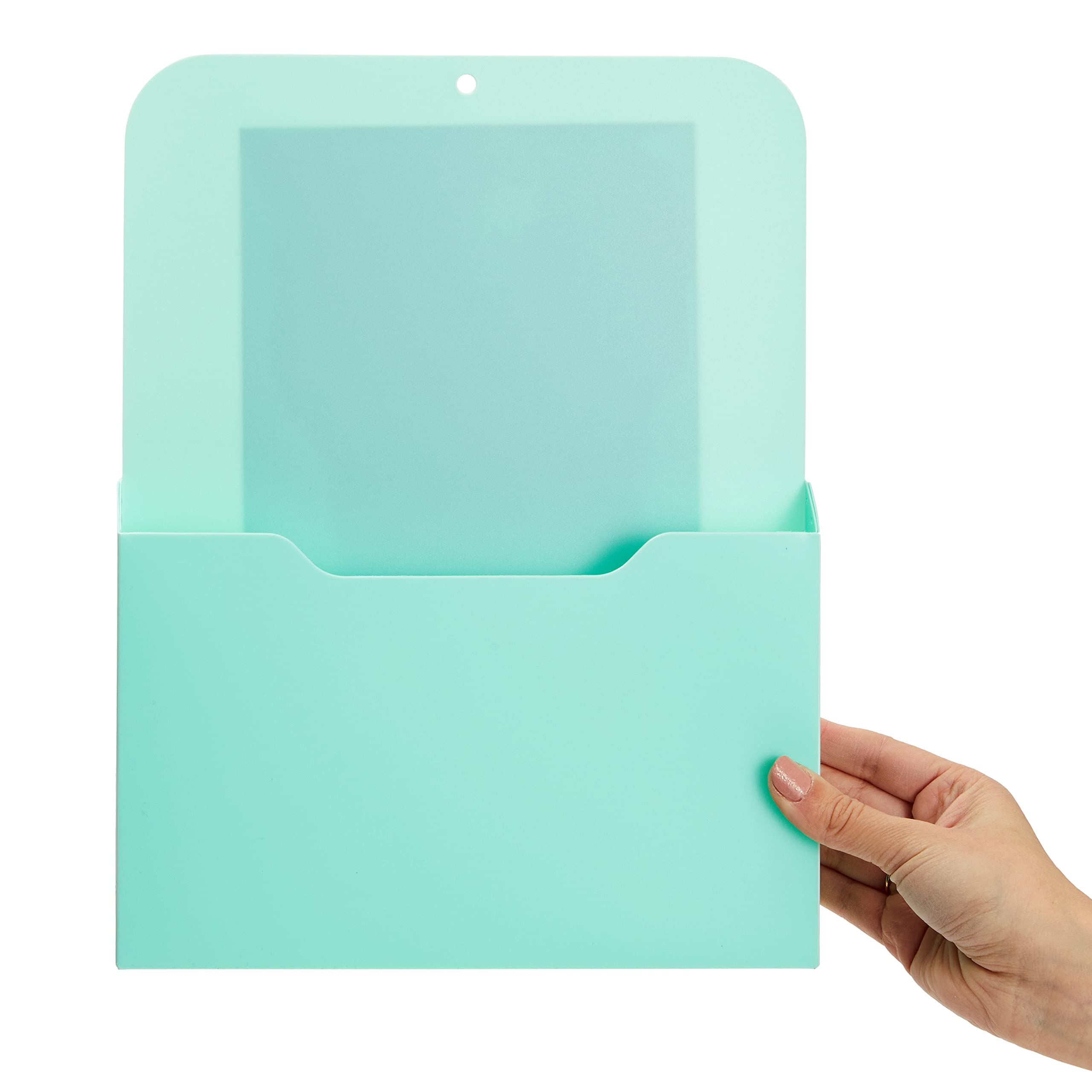 Lot de 2 porte-documents magnétiques (bleu sarcelle, 24,1 x 31,8 x 2,8 cm)
