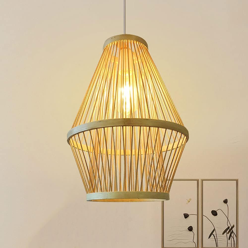 Lámpara Colgante Estilo Granja con Pantalla Hueca, Estilo Bohemio, de ratán, para Pasillo, Techo, de Lujo.