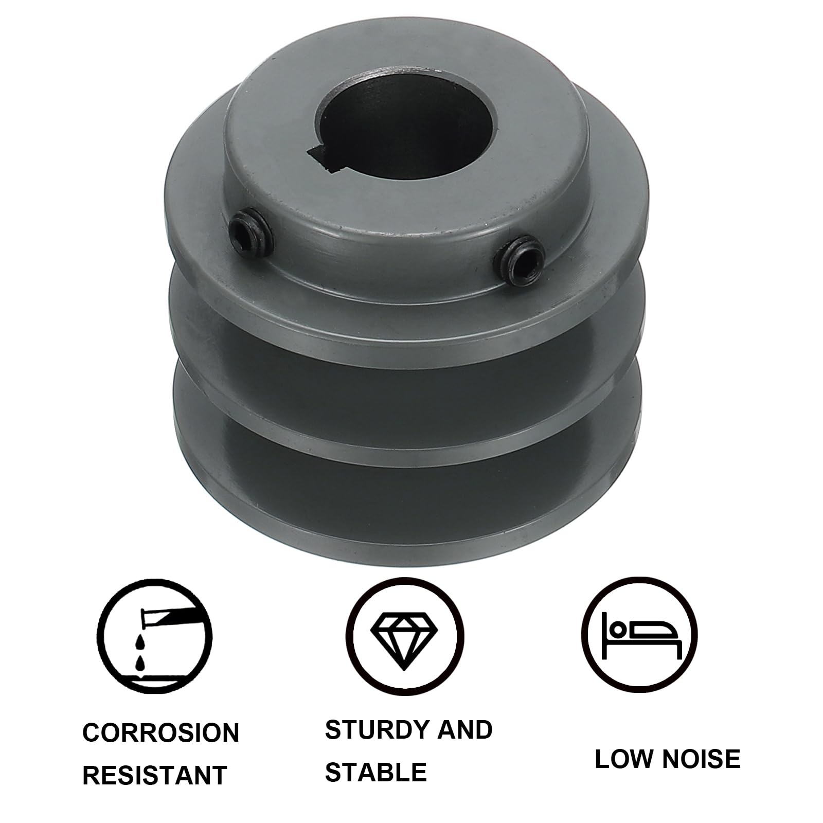 QUARKZMAN 2BK27-1 Puleggia A V Con Foro Da 1" X Diametro Esterno 2.85" Doppia Scanalatura Puleggia Con Anima Forata Su Misura Ghisa Sezione Cinghia Per Cinghia 3L O B