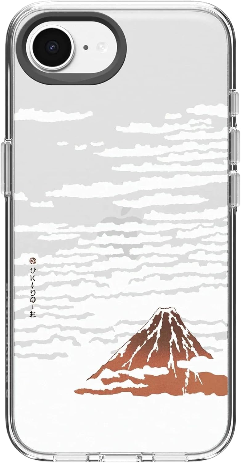 RhinoShield Crystal Clear Case Compatible with iPhone 17e / 16e | Advanced Yellowing Resistance, High Transparency, Protective and Customizable Clear Phone Case - Black Camera Ring