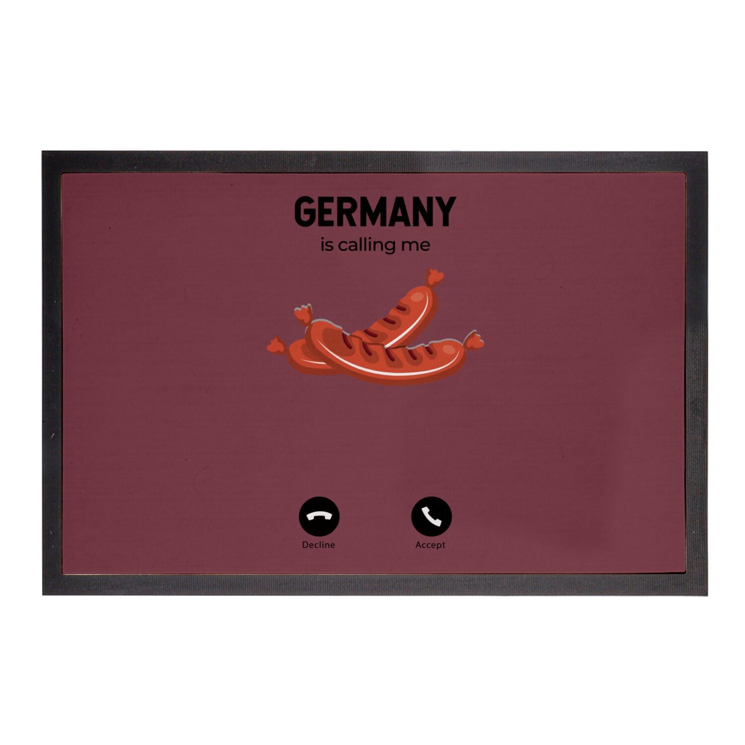 Paillasson rouge Germany de 60x40cm tapis entrée humour saucisse