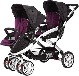 Casualplay Stwinner - Pack de silla de paseo para gemelos y bolso, color plum (morado)