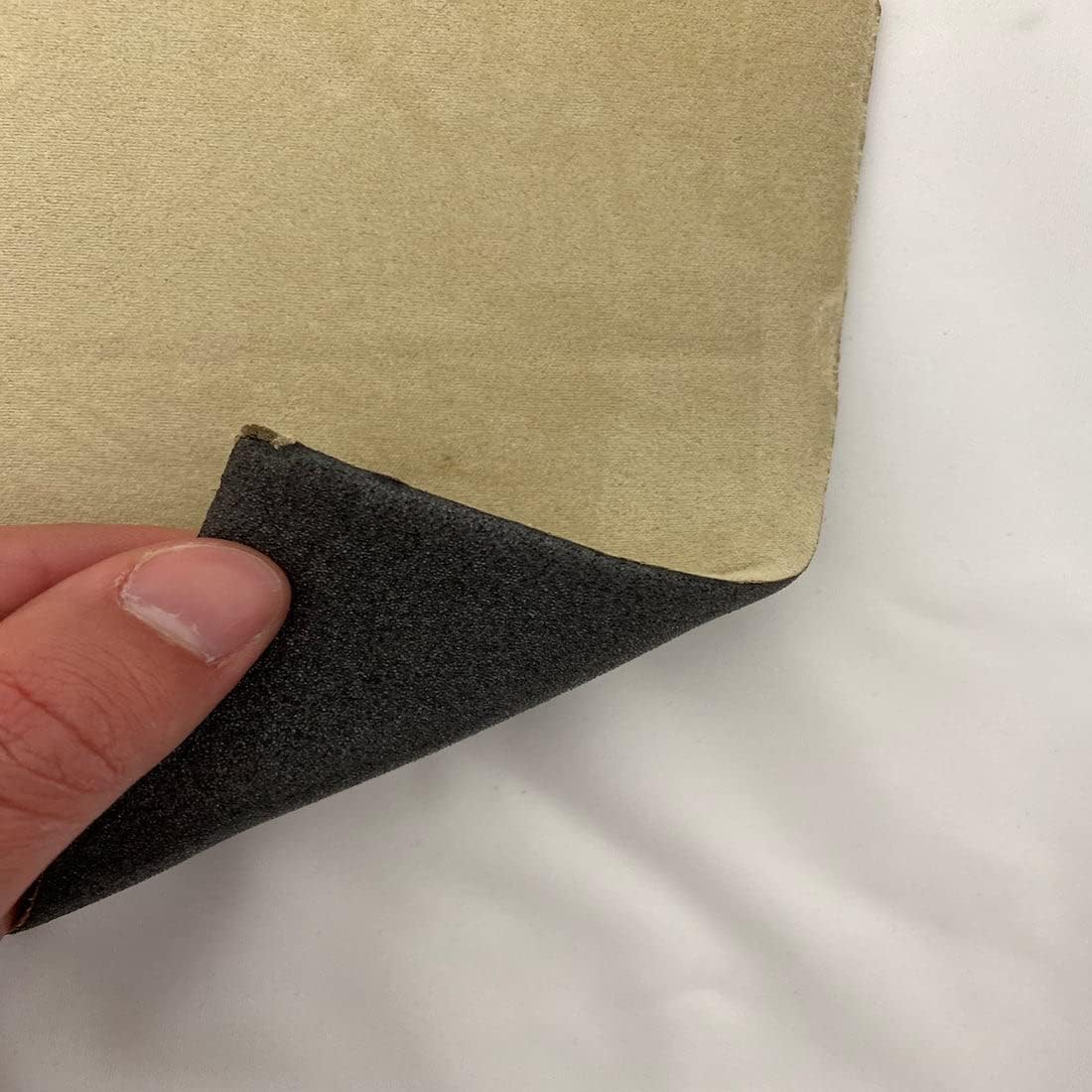 Beige Luxury Headliner Stretch Suede Foam Backed Automotive Upholstery Fabric - Sold by The Yard - 58"