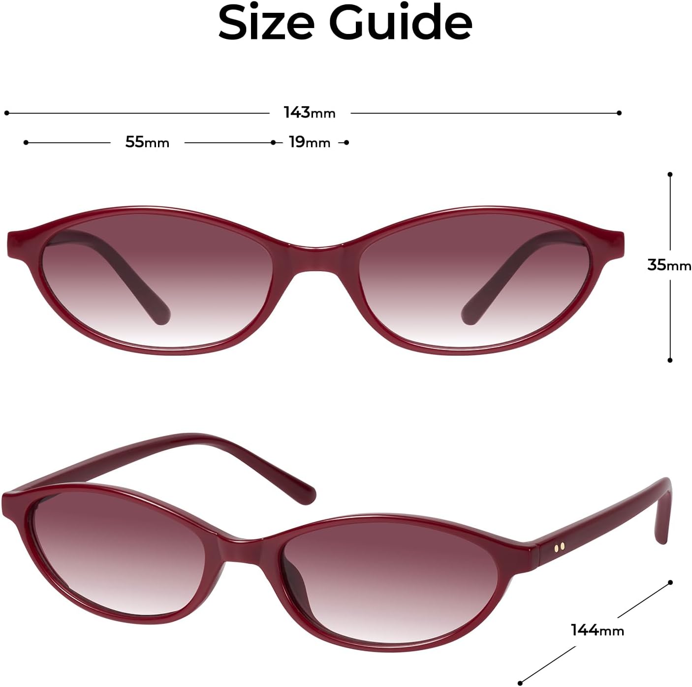 mosanana Retro Oval Sunglasses for Women Trendy Cat Eye Y2K 90s Sunnies MS52587 - Image 6