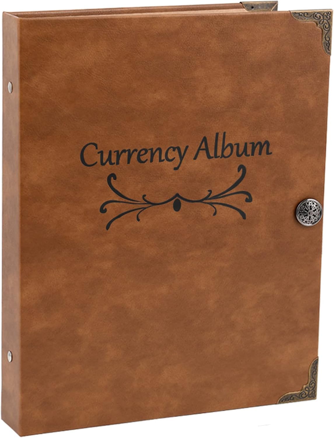 Geldalbum mit 120 Taschen für Scheine + 150 Taschen für Münzen, Sammelalbum für Banknoten, Rechnungen, Sammlerzubehör (40 + 5 Blatt).