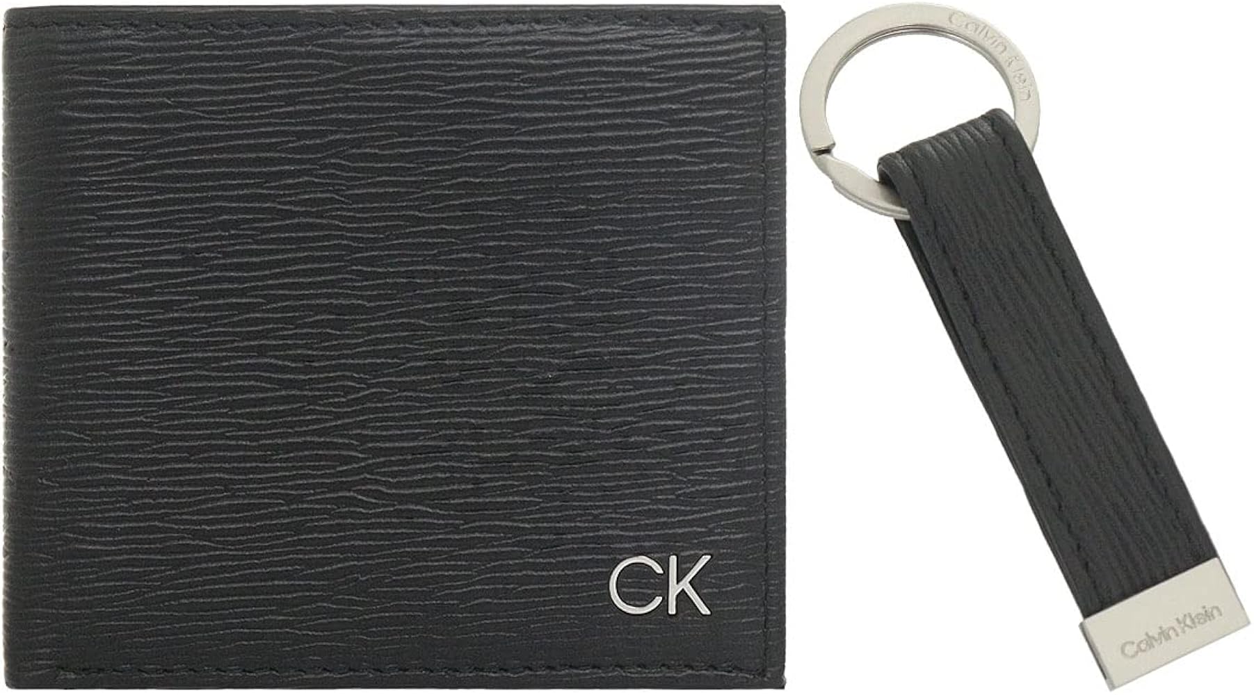 【美品】CKカルバンクライン　二つ折り財布　ブラックシルバー Calvin Klein 【並行輸入品】カルバンクライン 二つ折り財布