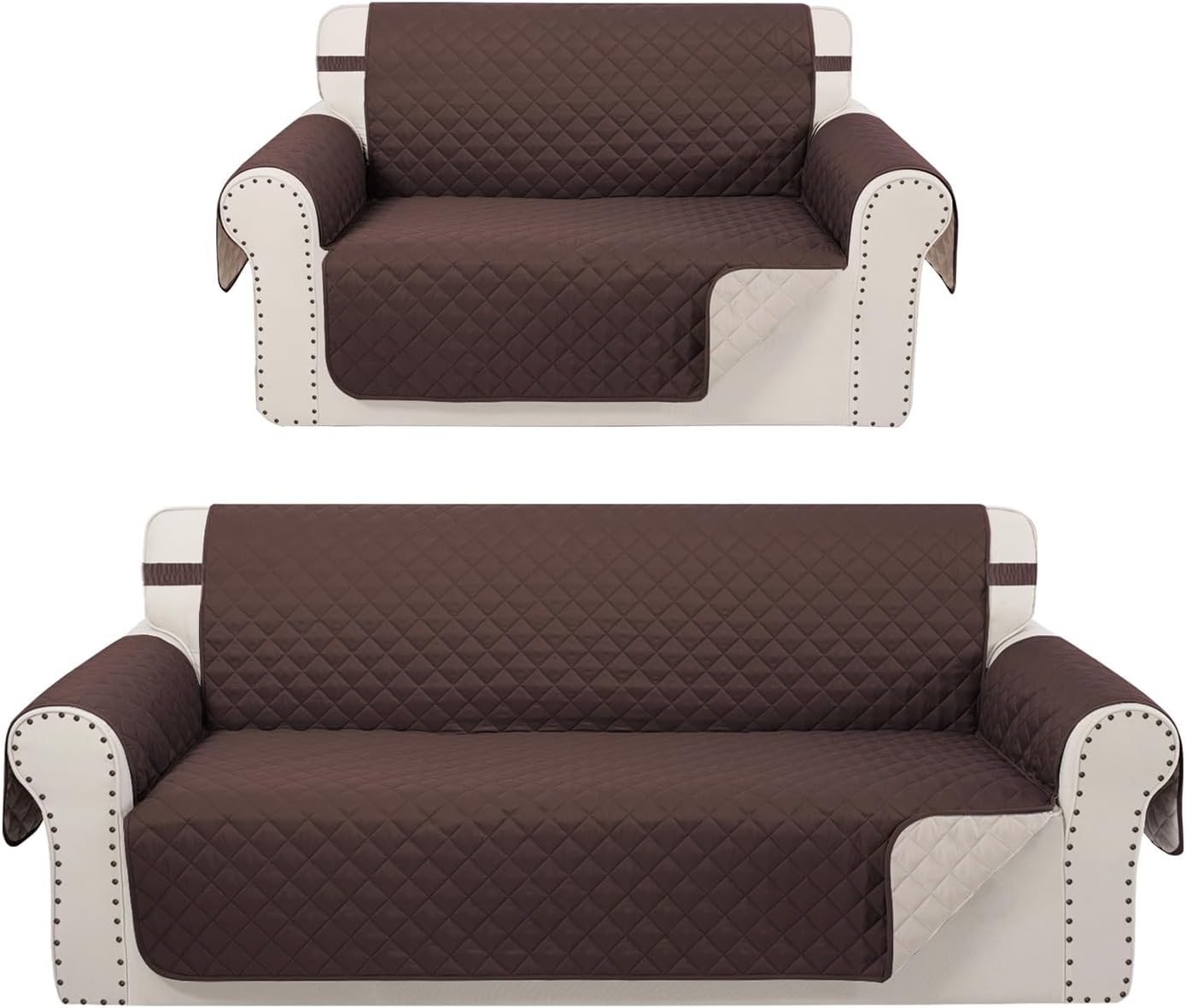 Reversible Sofa Cover Bundle Loveseat Cover
