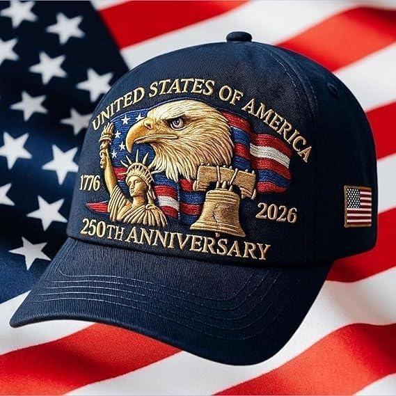 Eagle & Liberty,United States 250th Anniversary Hat,250th Anniversary USA Hat,Bald Eagle Embroidery Patriotic Baseball Cap - Image 2