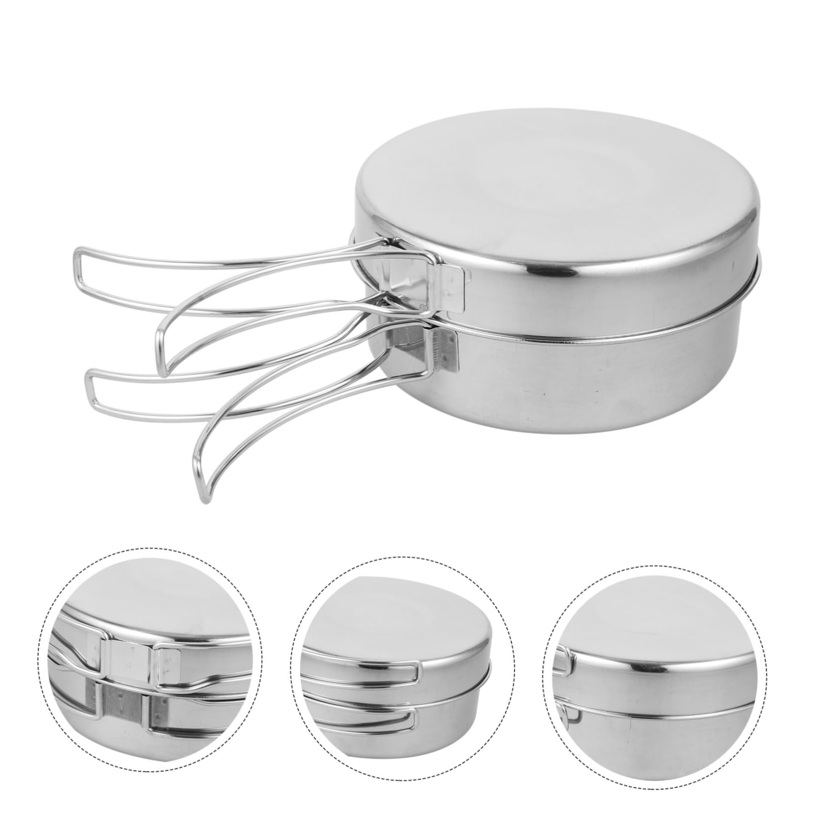 Toyvian Marmite en Acier Inoxydable Équipement De Cuisine De Camping Ustensiles De Cuisine De Camping Ustensiles De Cuisine De Camping pour Kit Poêles De Survie Poêles De Camping