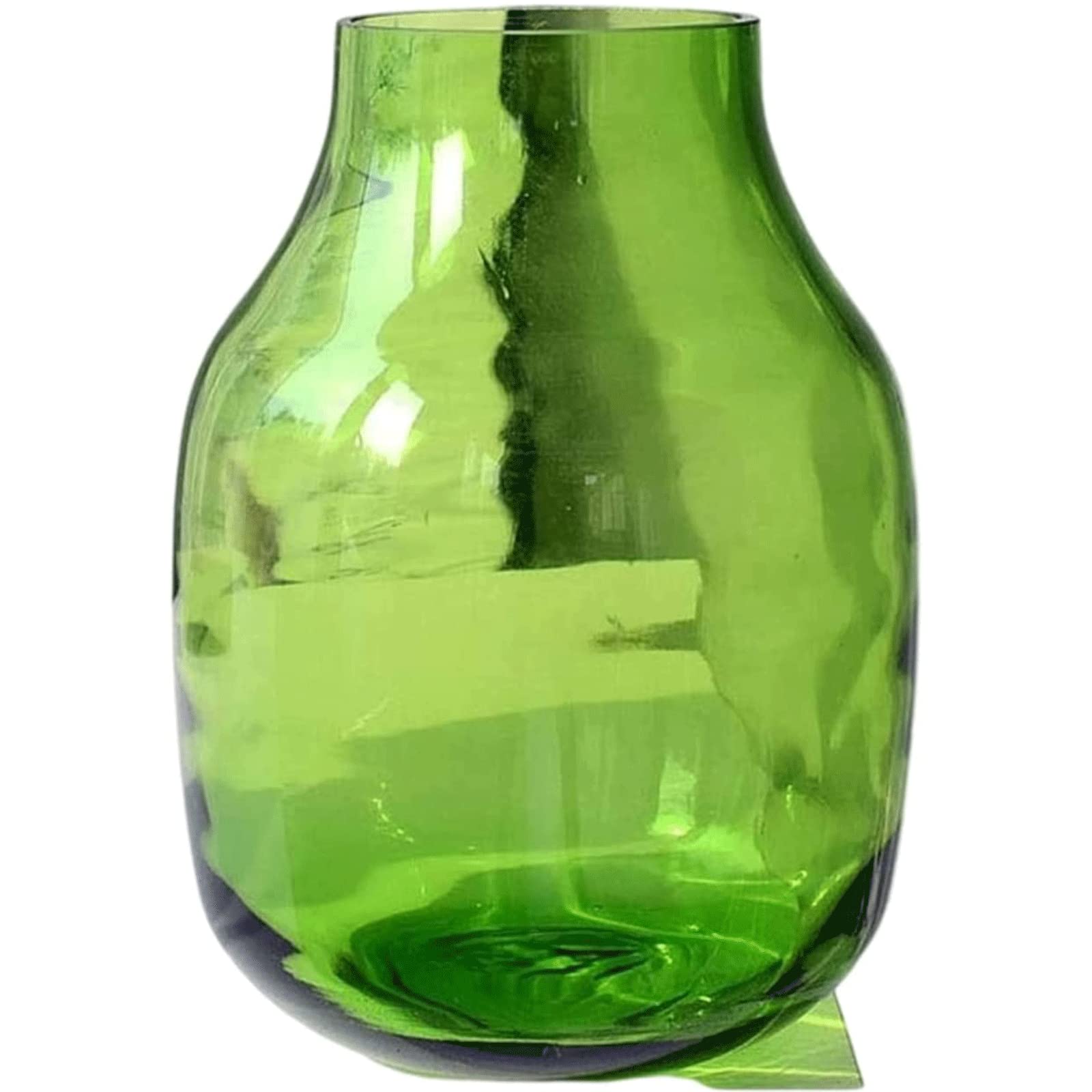 Ngdfgr As Known Fashion European Green Glass Vase Simple Fashion Flower Vases Minimalist Flower Arrangement Flower Vessel Home Decoration Ornament Decoration (A),A