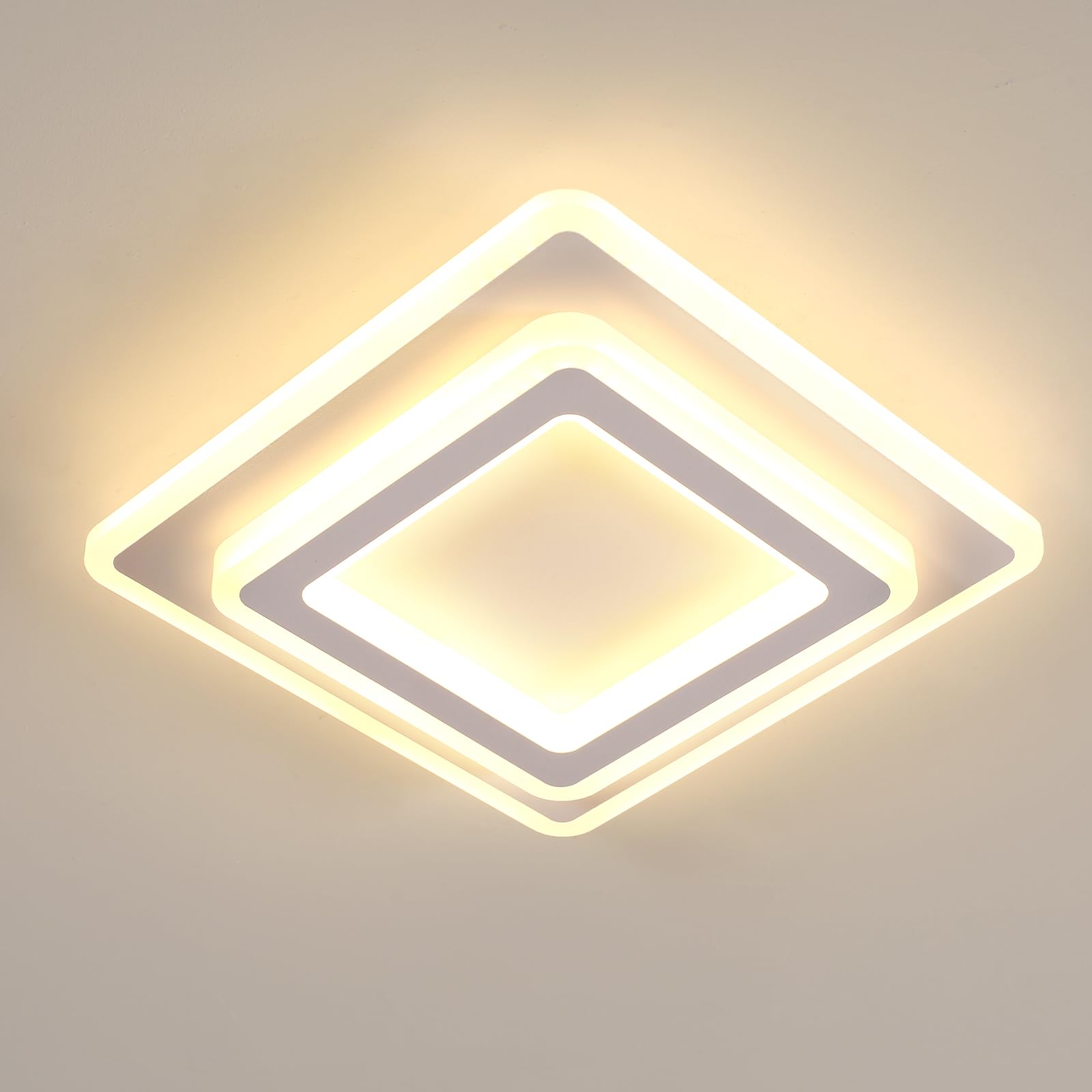 Toolight LED Ceiling Light Square, 44W 4950LM Modern Acrylic LED Ceiling Lamp White