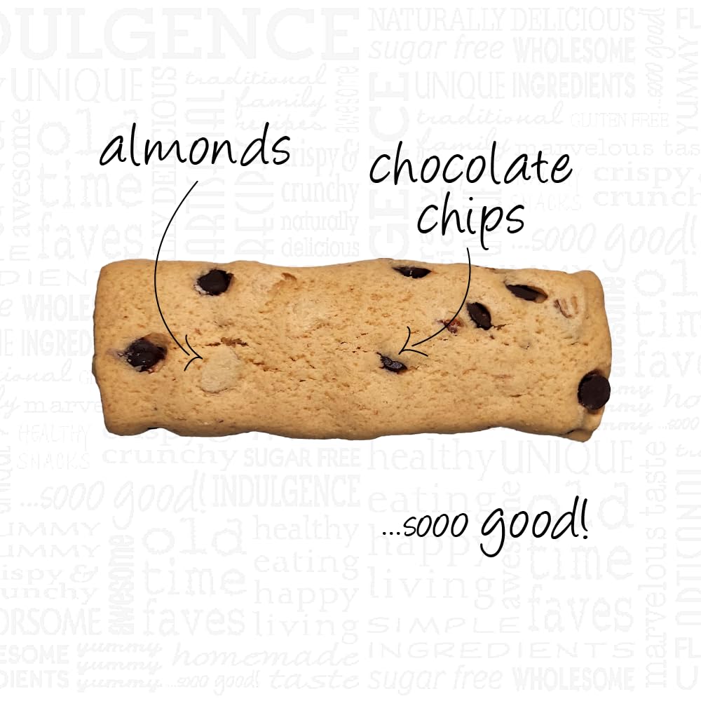 Aunt Gussie's - Sugar Free Chocolate Chip Almond Biscuits made with Spelt Flour - 4 Pack