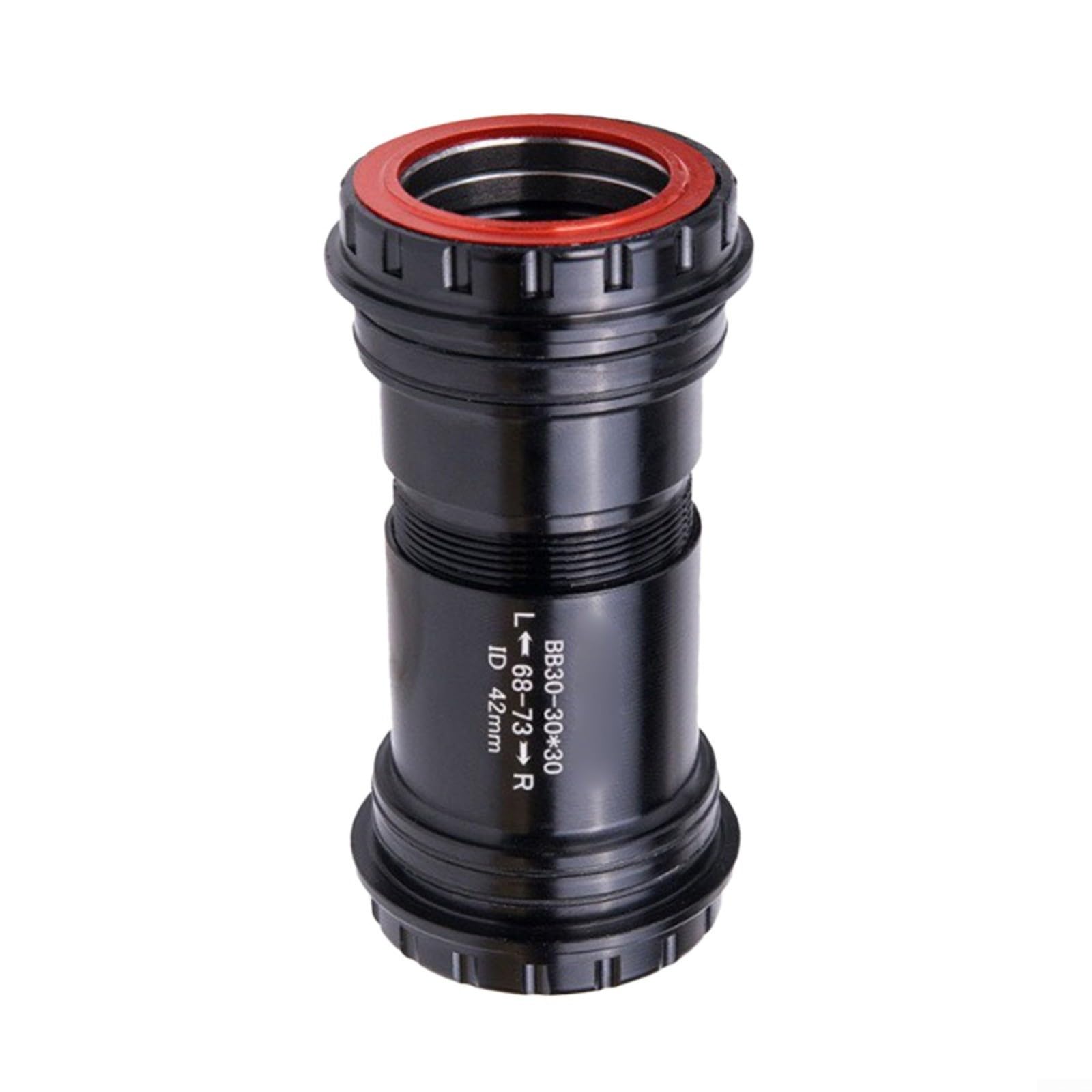 Pressfit - Cuscinetto centrale cavo per BB30 68/73 mm, asse da 30 mm, 4 cuscinetti sigillati, alluminio CNC leggero, centraggio filettato per mountain bike, bici da corsa, nero