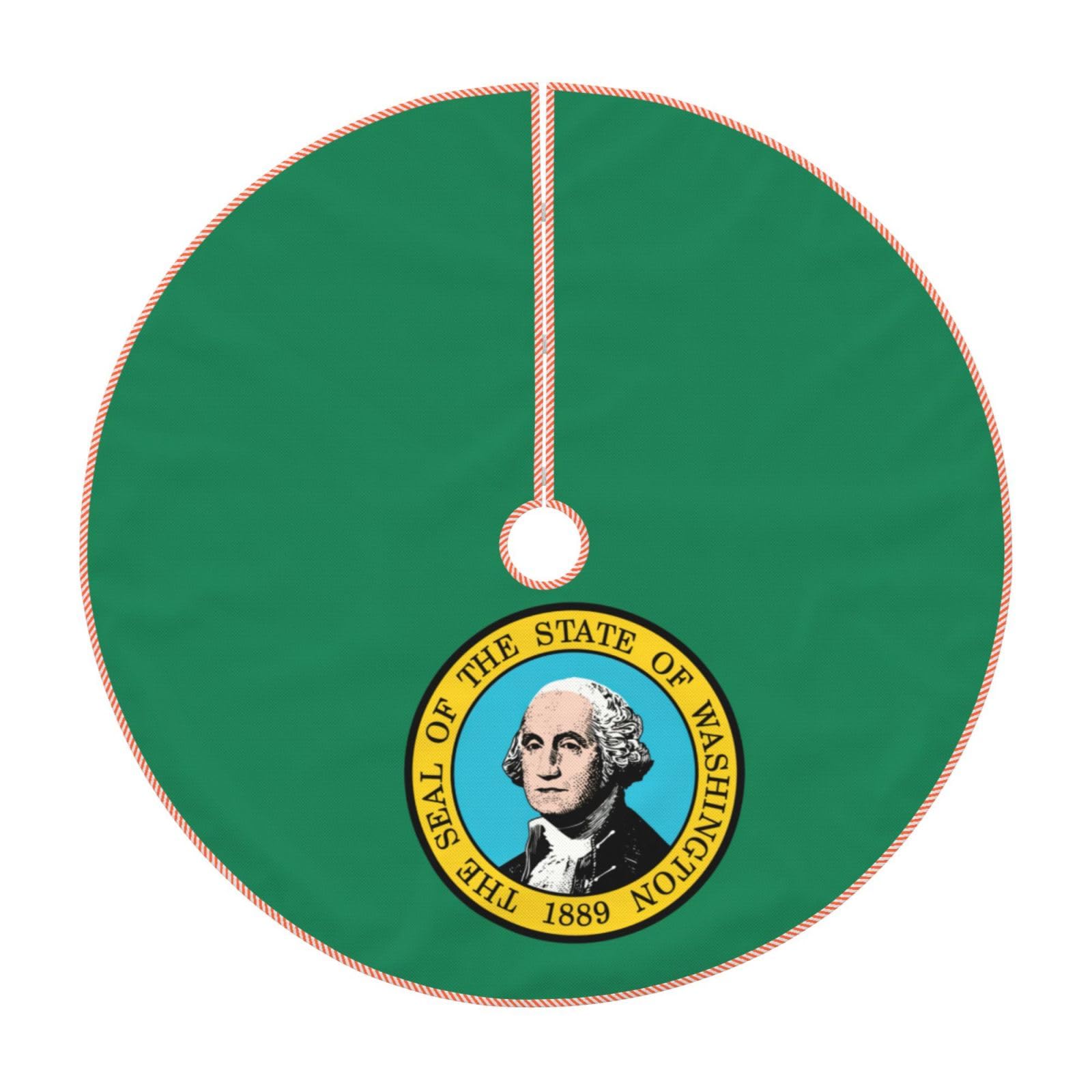 Jupe de sapin de Noël drapeau de Washington rustique et épaisse