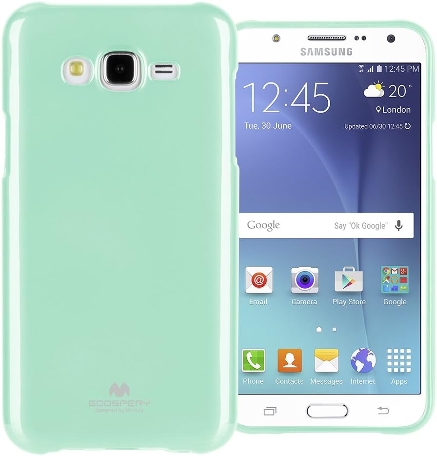 Goospery Pearl Jelly for Samsung Galaxy J7 Case with Screen Protector Slim Thin Rubber Case (Mint) J7-JEL/SP-MNT