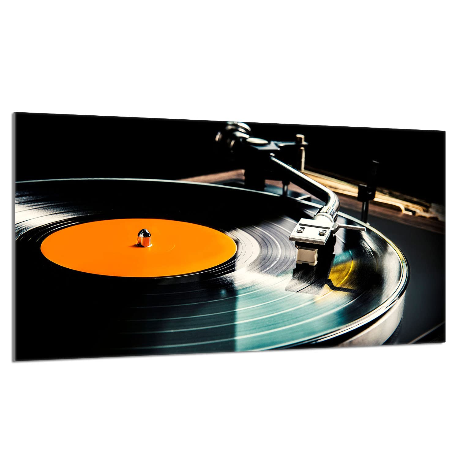 Piastra di copertura 90 x 52 cm copertura piano cottura a induzione universale in ceramica per piatti da cucina paraspruzzi tagliere in vetro temperato, decorazione, Musica in vinile