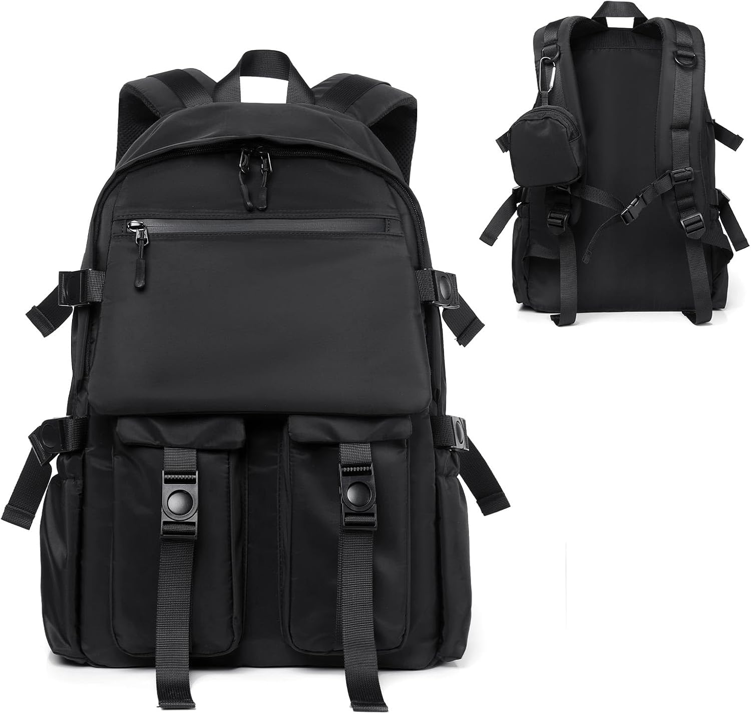 Lightweigt Casual Backpack 14″/15.6″ Laptop Travel Rucksack with Multiple Compartments, Durable Daypack for Work/School/Outdoor