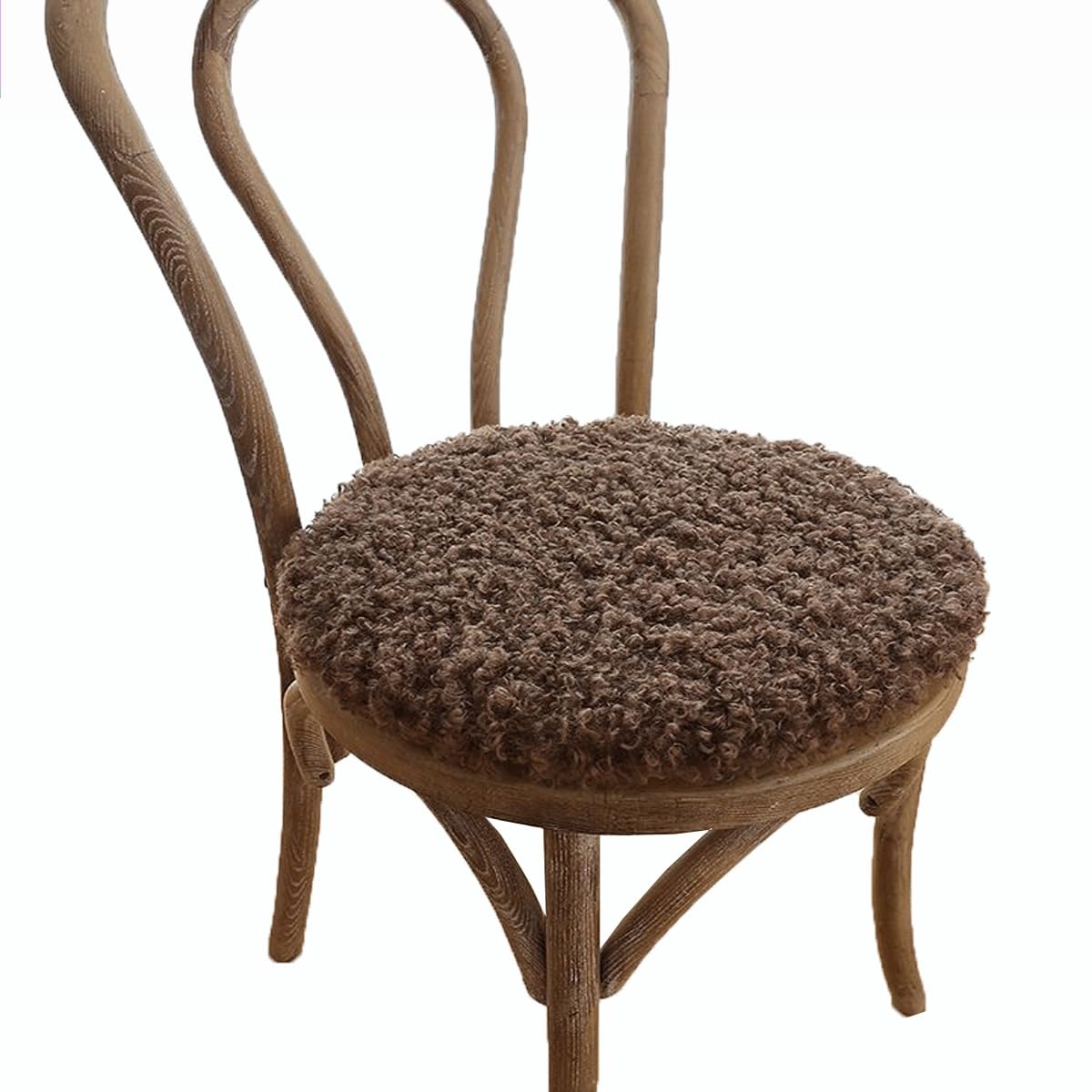 uyeoco Round Chair Cushions 45cm/40cm/35cm, Anti Slip Round Seat Cushion, Fluffy Shaggy Chair Seat Pad, for Indoor Outdoor Garden Dining Bistro Patio Office Coffee Shop(N2,40x40cm(16x16in))