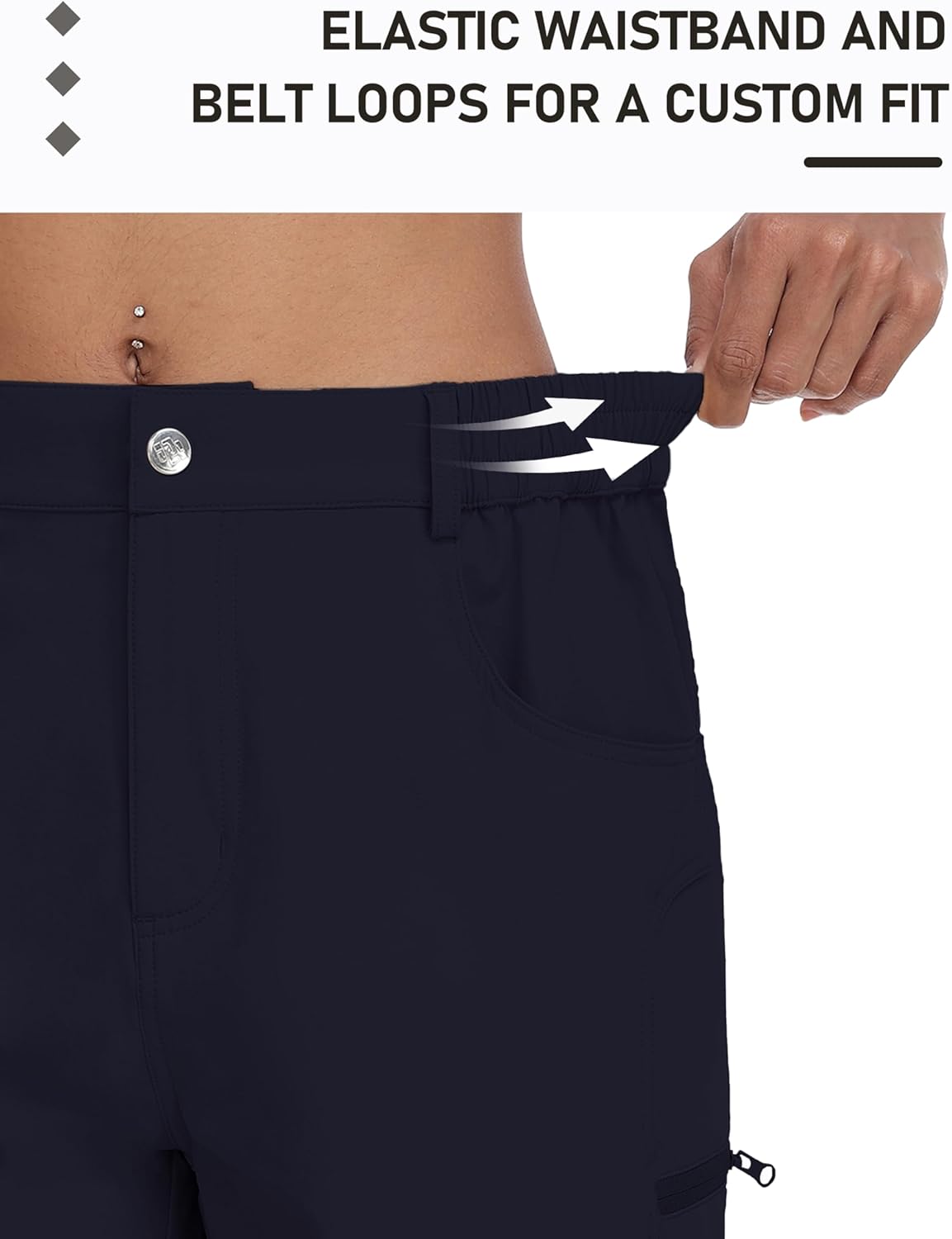 MoFiz Womens Golf Shorts 7" Quick Dry Hiking Shorts Lightweight Bermuda Short for Women with Pockets (Water Resistant)