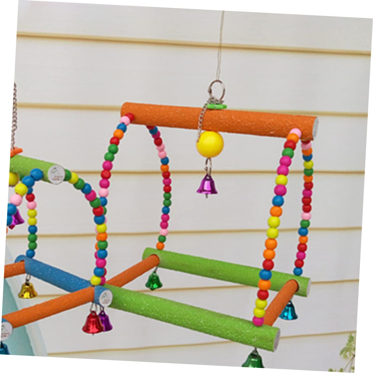 BESPORTBLE Giocattolo per Pappagallo con Altalena Scala Giocattolo per Pappagallo Realizzato in Materiale Sicuro per Il Gioco dei Pappagalli da Masticare