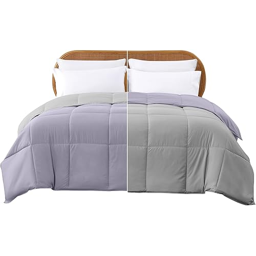 Modern Threads Down Alternative Reversible Comforter Purple/Silver Twin