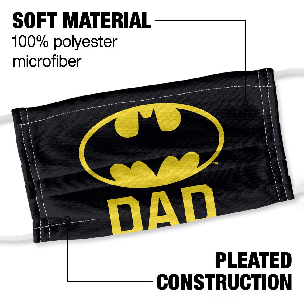 Popfunk Batman Bat Dad 1-Ply Reusable Face Mask Covering with Adjustable Nose Wire, Unisex