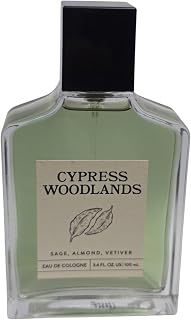 Tru Fragrance Cypress Woodlands Eau De Cologne Spray With Notes Sage, Almond, Vetiver for men unboxed 3.4 Fl Oz / 100 ml