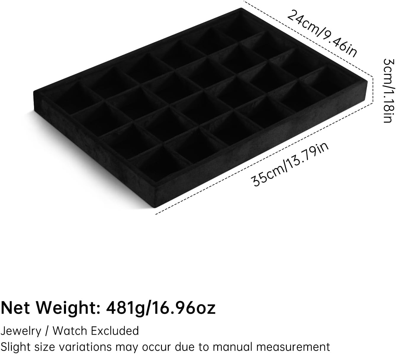 Stackable 24 Grid Jewelry Storage Velvet Tray for Rings Stud Earrings image 2