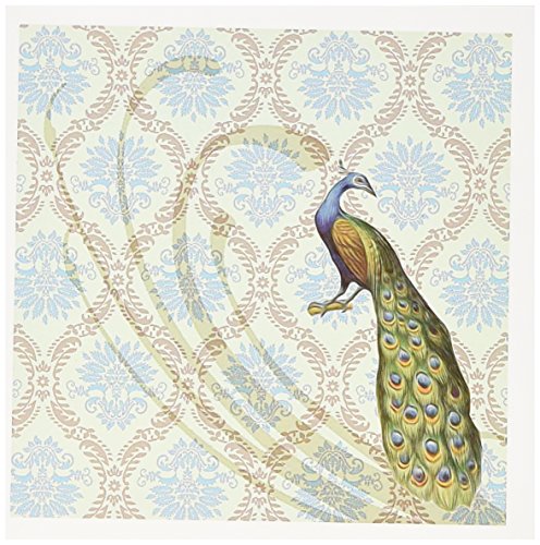 3Drose Vintage Elegant Victorian Peafowl Peacock Damask - Greeting Cards, 6 X 6 Inches, Set Of 6 (Gc_104630_1) #TOP22
