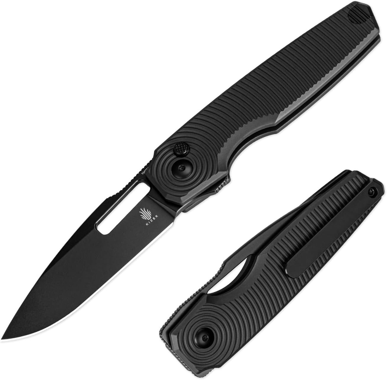 Kizer Banish Folding Pocket Knife Bundled Dogfish Folding Knife for Camping Hiking Hunting