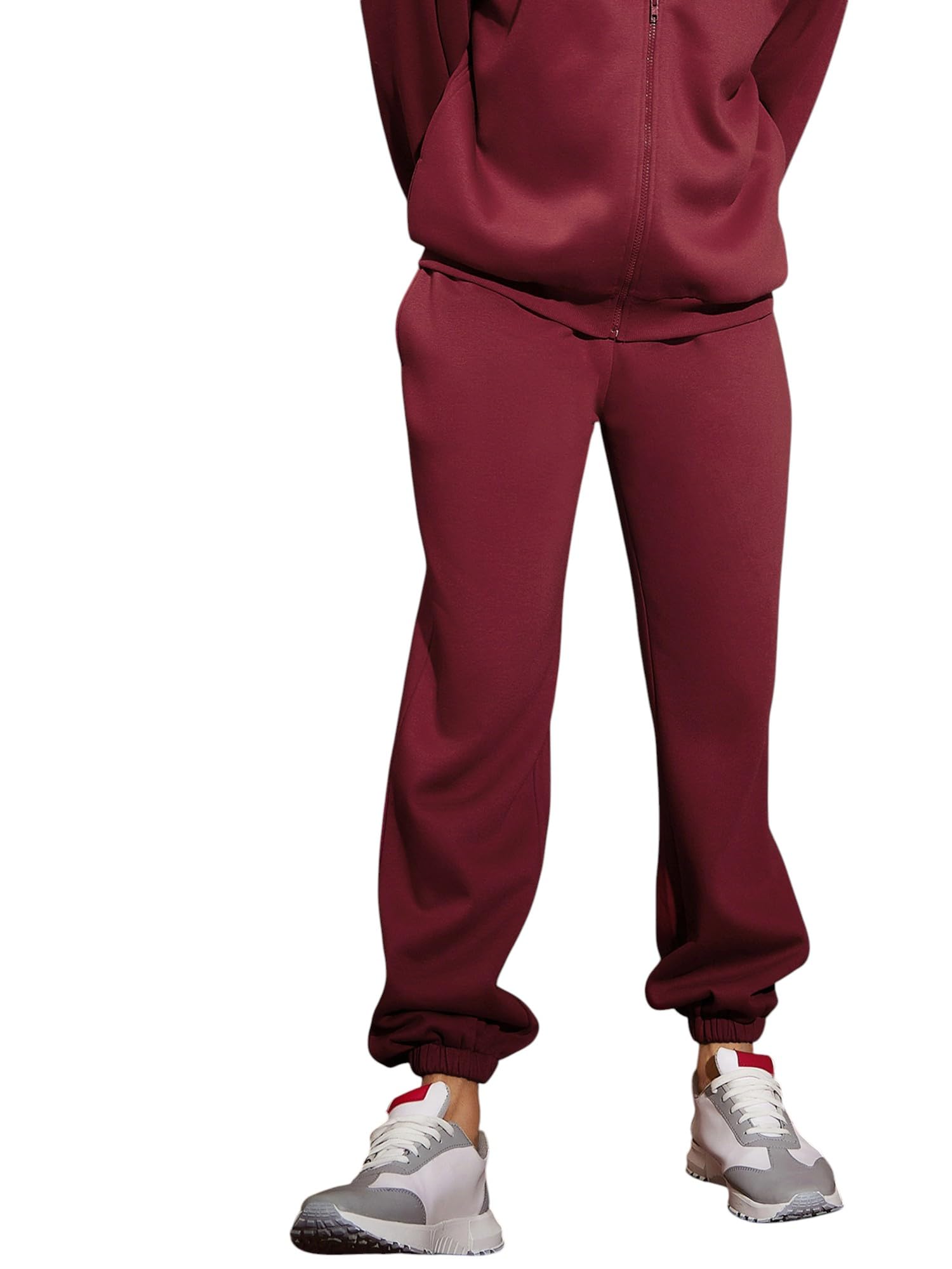 SASSAFRAS Maroon Oversized Joggers in maroon