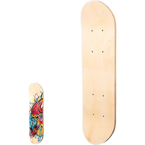SUPVOX Blank Skateboard Deck, 7-ply Maple Wood DIY Unfinished Board 16. 9 Inch Long, Double-Sided Blank Surface for Painting, Graffiti Art and Kids Creative Projects
