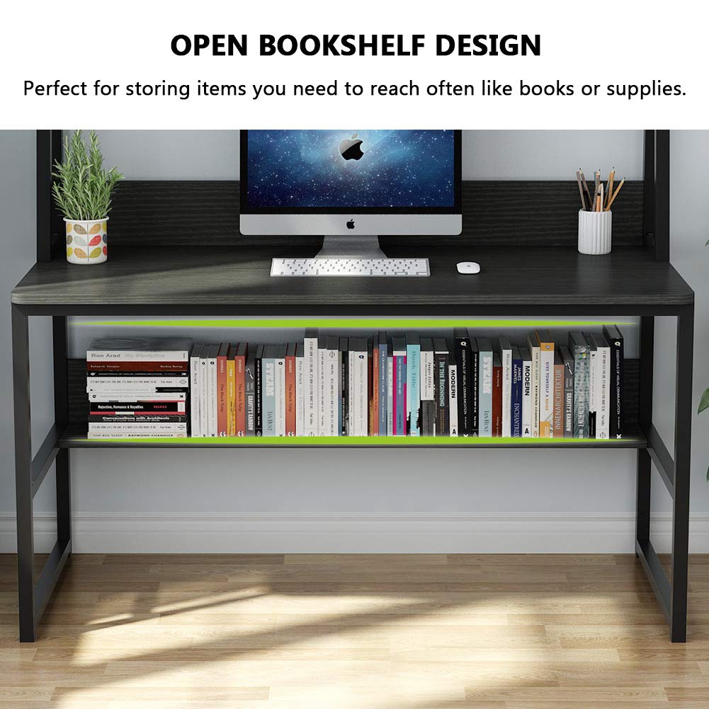 Buy Tribesigns Computer Desk with Hutch and Bookshelf, 47 Inches Home