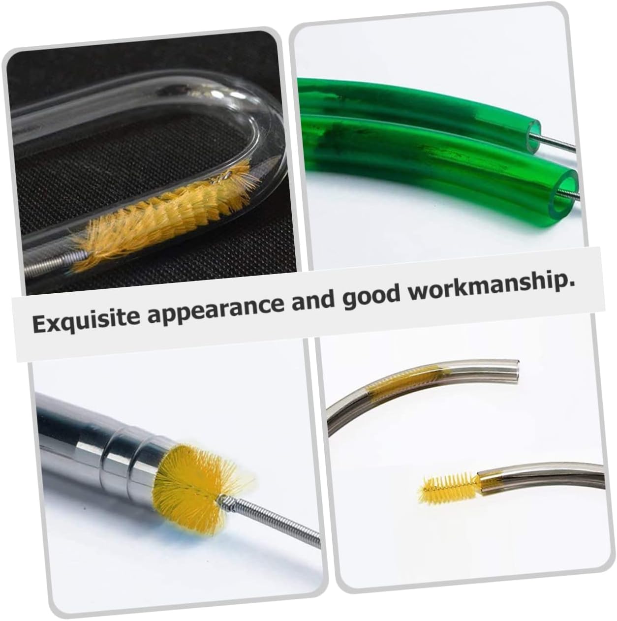 GALPADA 5sets Flexible Double Ended Elastic Hose Cleaning Brush for Fish Tanks Multi-Functional Spring Drainage Brush High-Density Bristles for All Cleaning Needs