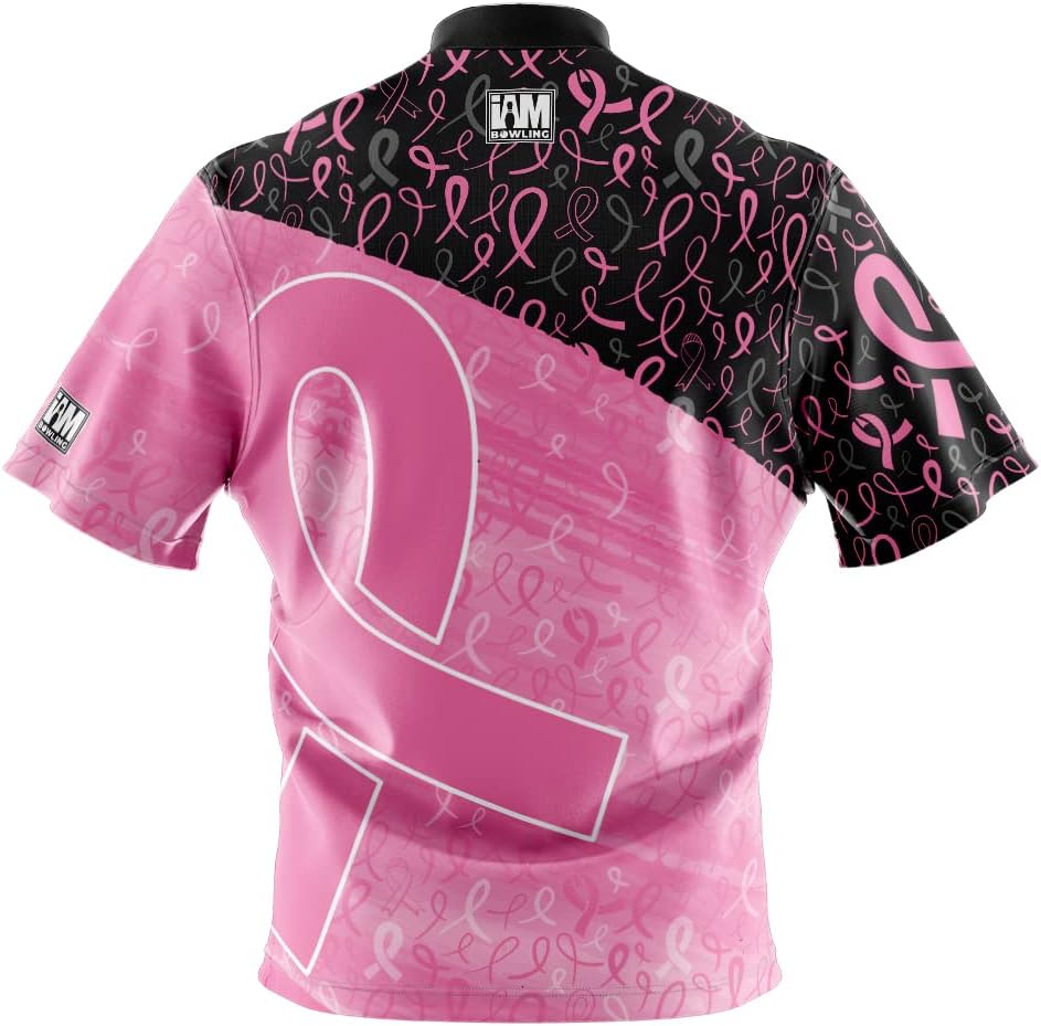 Logo Infusion Dye-Sublimated Bowling Jersey (Sash Collar) - I AM Bowling Fun Design 2036 - No Logo - Breast Cancer