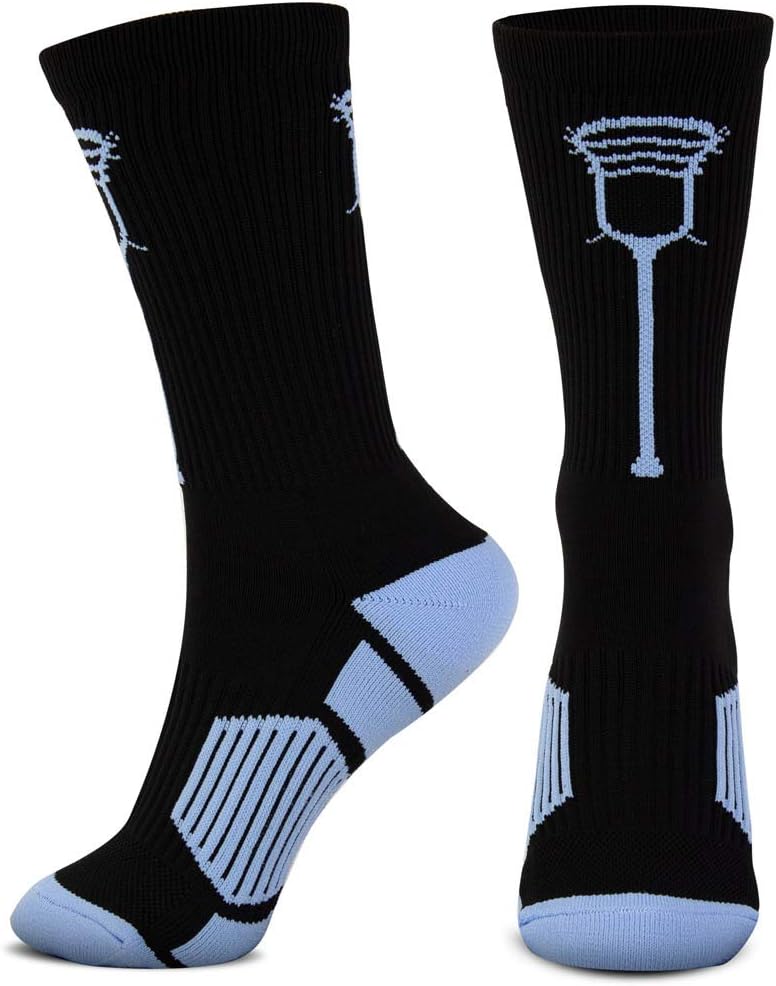 ChalkTalkSPORTS Lacrosse Performance Crew Socks - Retro Stick - Youth & Adult - Multiple Colors - Lax Mid-Calf Socks - Image 2