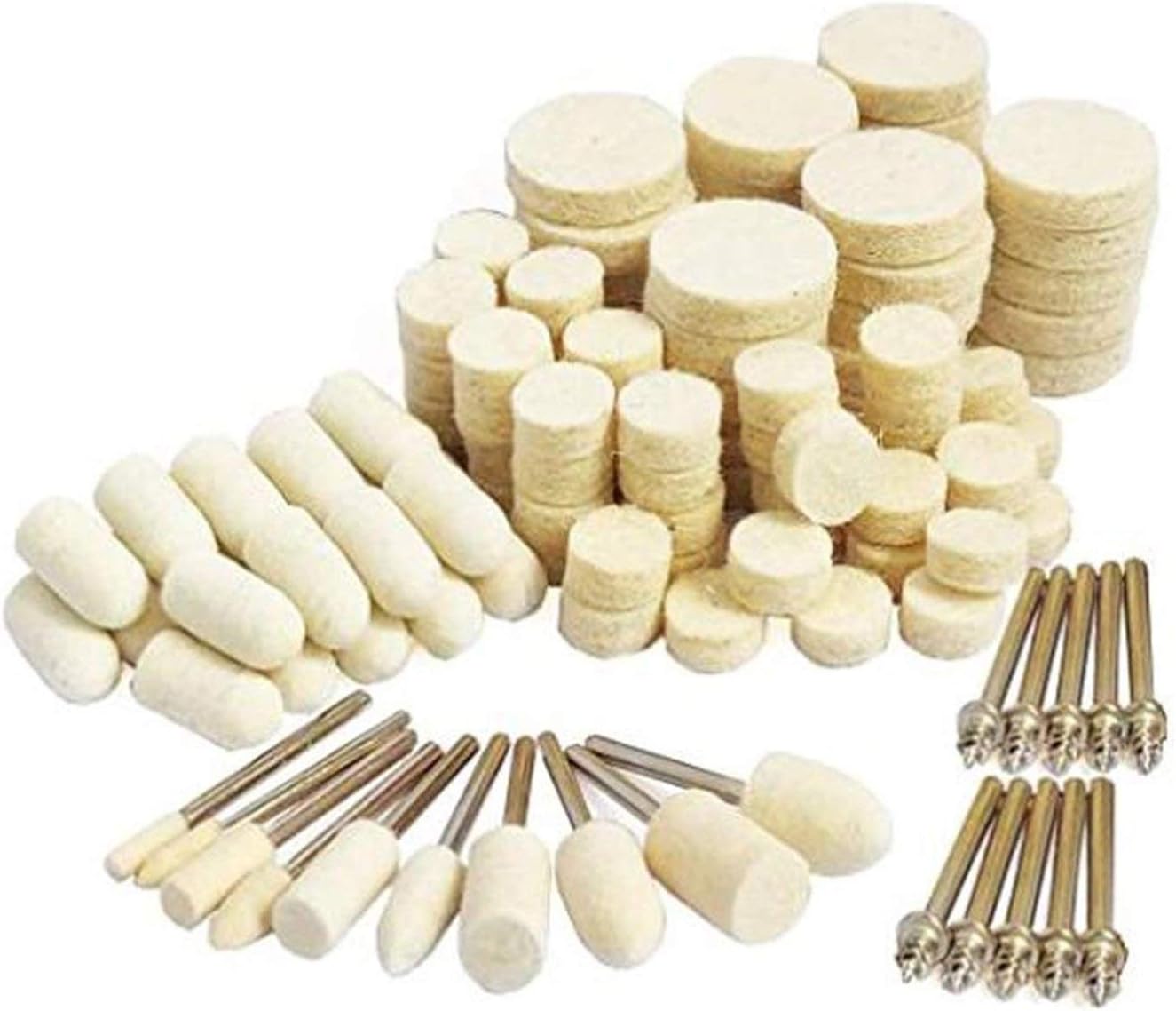 Abrasive polishing tools Wool Buffing Wheels Point Mandrel Kit Shank Rotary Tools Accessories Felt Polishing Pad Set
