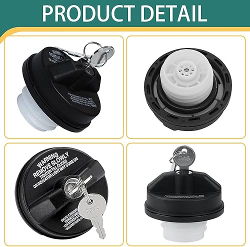 Miniatura 3 de Tapa de gas con bloqueo, tapas de depósito de combustible de repuesto para automóvil, cubierta de tanque de combustible con 2 llaves compatible con