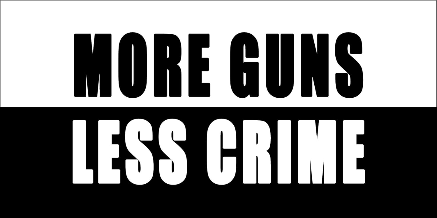 StickerJOE More Guns Less Crime Bumper Sticker Pro Guns Car