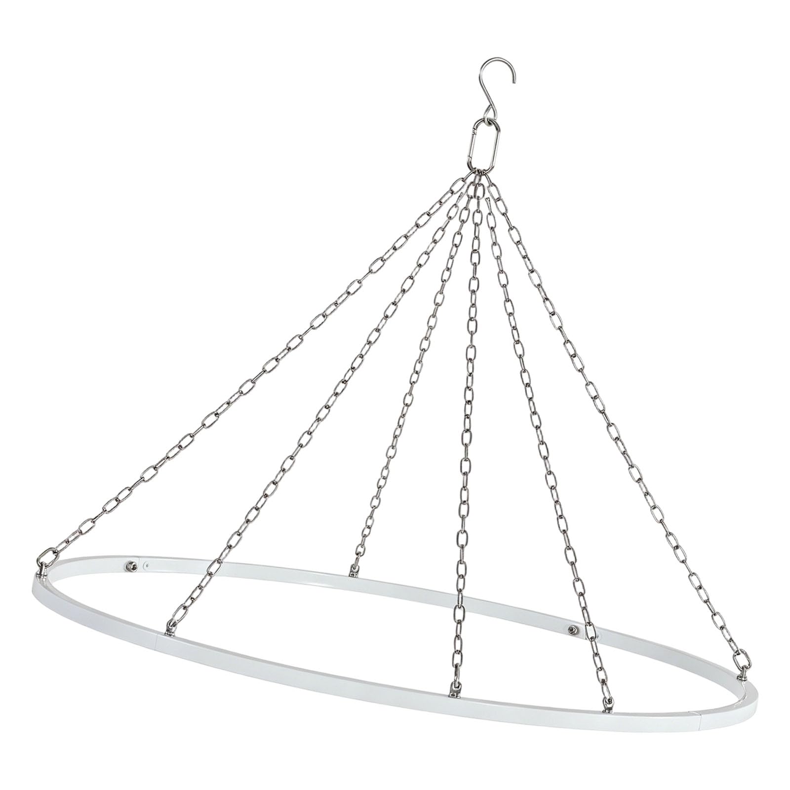 Whoasyst 24Inch White Ceiling Drapes Hanging Set for 4/6 Panels Metal Canopy Hoop Hardware for Wedding Ceiling Draping Fabric Drapery Hanging Hoop