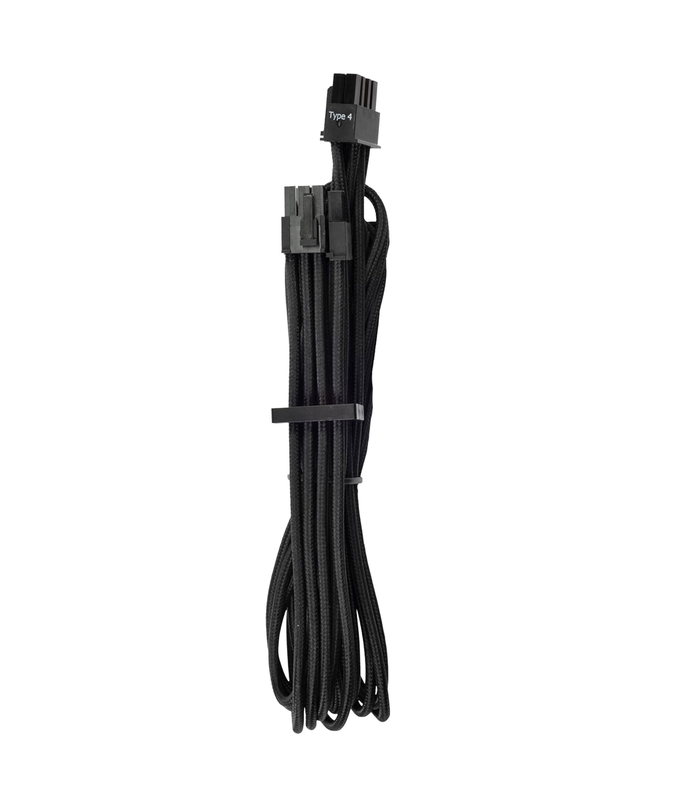 Pojedynczy kabel PCIe do zasilacza Corsair, proces wytłaczania, kable PCIe (podwójne złącze 6+2-pinowe), czarny