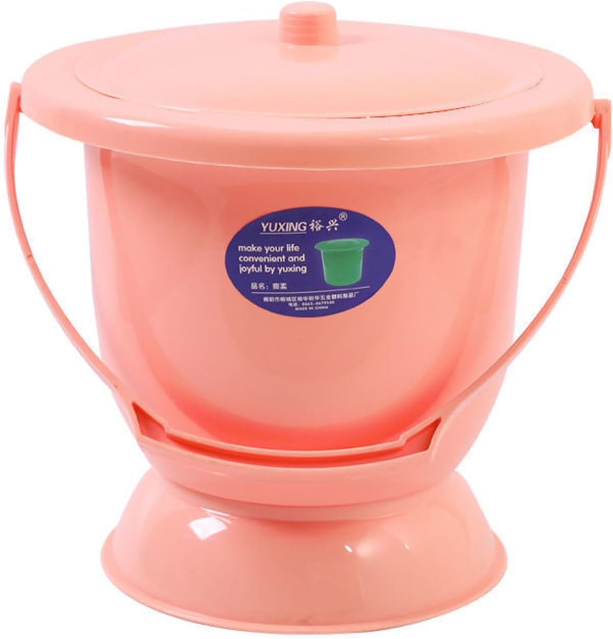 Spittoon Bucket Porta Potty with Lid for Adults Chamber Pots Urinal Bucket Potty Bed Pans Handheld Portable Urine Pots Mobile Toilet(Color:Orange)