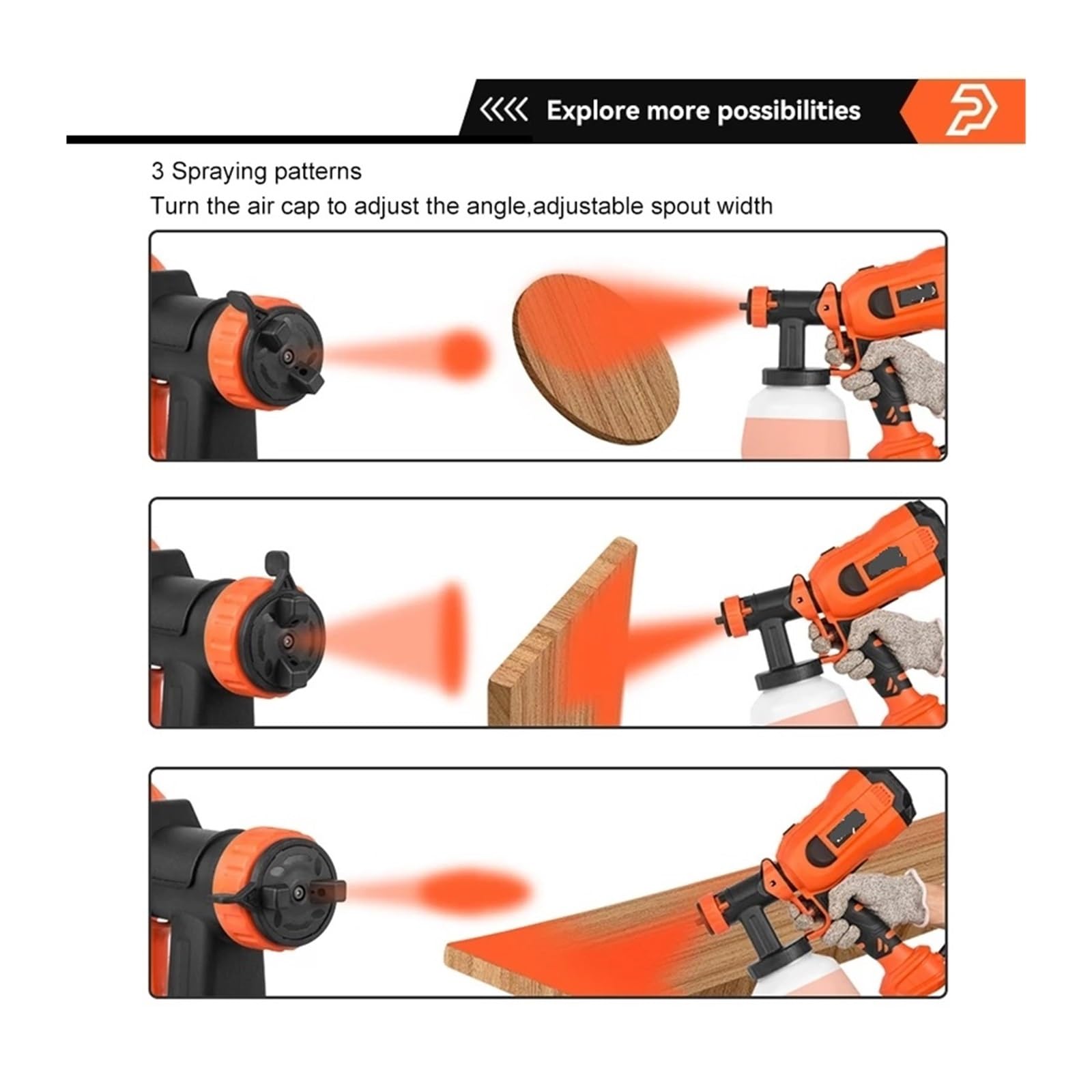 Pistolet natryskowy, Elektryczny pistolet natryskowy 600 W/750 W 4 rozmiary dysz 1000 ml/1200 ml gospodarstwa domowego pistolet do natryskiwania farby kontrola przepływu łatwe natryskiwanie