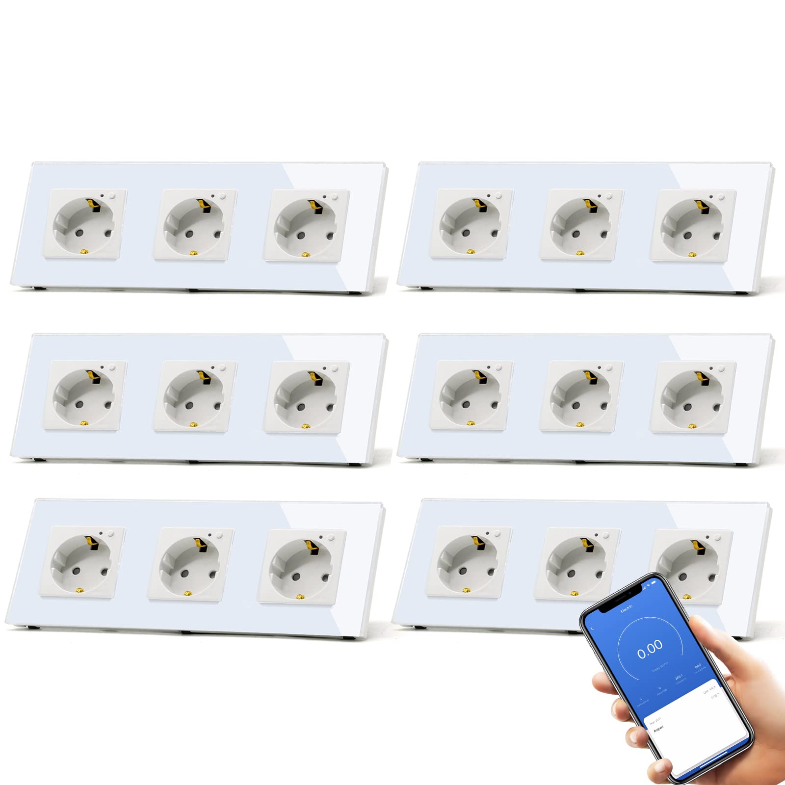 BSEED Enchufe Inteligente con 20W USB y Tipo C,Mate Enchufe Pared Wifi con Medidor Consumo,Control Remoto por APP & Voz,Requiere Cable Neutro,1 Enchufe,Blanco 86mm — view 58